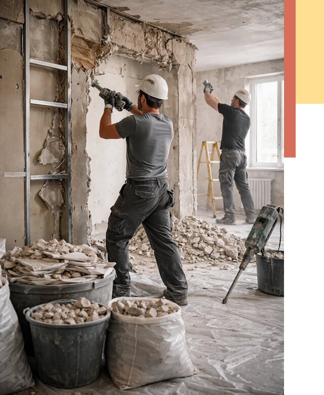 Демонтажные работы в Беслане от 2734 руб. — услуги и цена под ключ | ОТДЕЛОЧНИК-Бсл