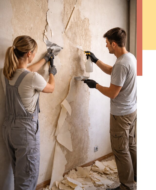 Снятие старых обоев в Беслане от 5316 руб. под ключ недорого | ОТДЕЛОЧНИК-Бсл