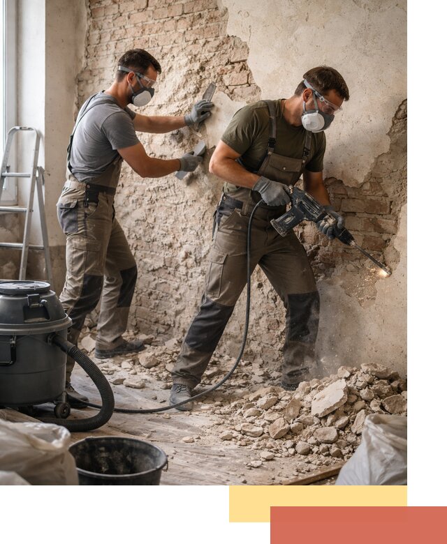 Демонтаж штукатурки со стен в Беслане быстро и аккуратно