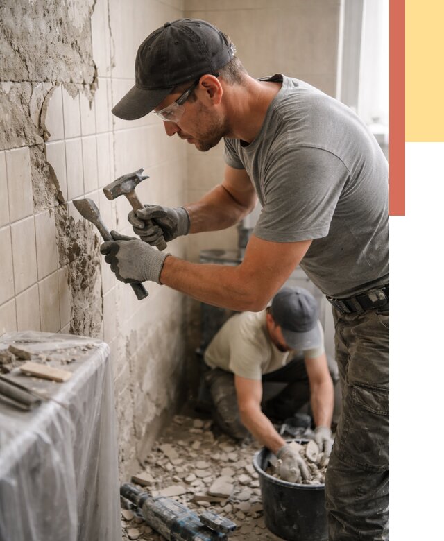 Демонтаж плитки со стен в Беслане от 861 руб. — быстро и недорого | ОТДЕЛОЧНИК-Бсл