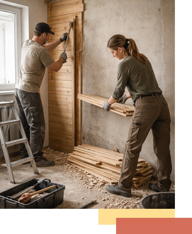 Демонтаж вагонки со стен в Беслане — профессиональный демонтаж