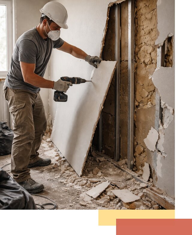 Демонтаж гипсокартона со стен в Беслане качественно и быстро