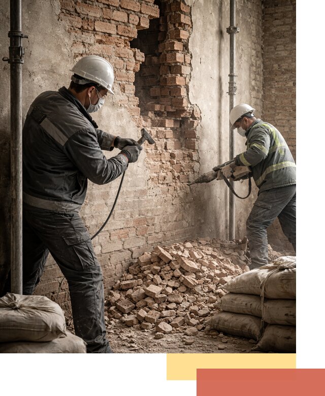 Демонтаж кирпичных стен в Беслане быстро и безопасно