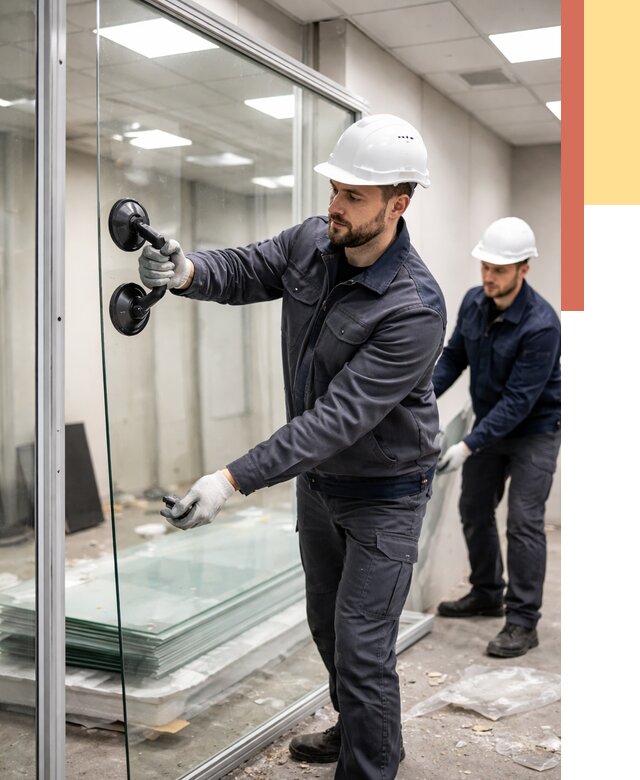 Демонтаж стеклянных перегородок в Беслане от 3240 руб. — быстро и недорого | ОТДЕЛОЧНИК-Бсл