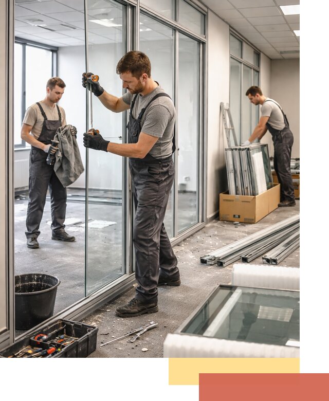 Демонтаж стеклянных перегородок в Беслане быстро и безопасно