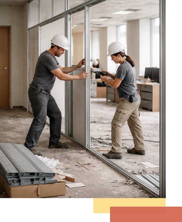 Демонтаж алюминиевых перегородок в Беслане быстро и аккуратно