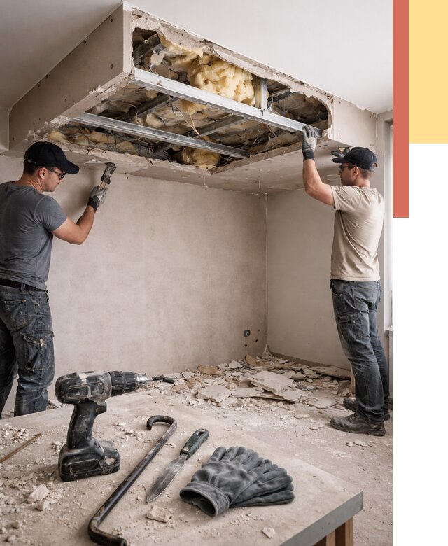 Демонтаж короба из гипсокартона в Беслане от 1539 руб. — быстро и недорого | ОТДЕЛОЧНИК-Бсл