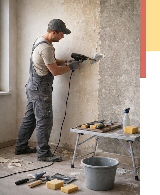 Очистка стен от клея в Беслане от 1873 руб. — снятие и удаление клея со стен | ОТДЕЛОЧНИК-Бсл