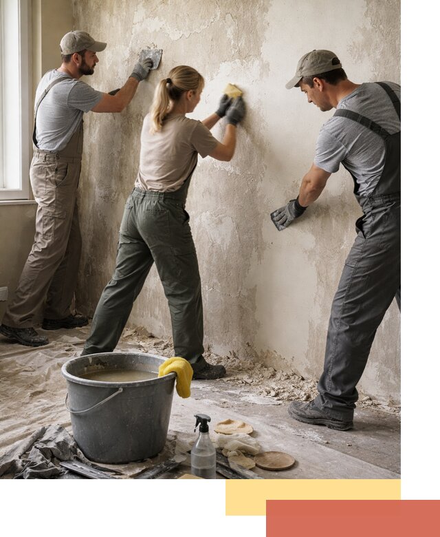 Очистка стен от клея и грунтовки в Беслане качественно и быстро