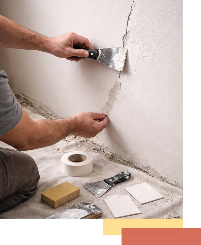 Заделка трещин и сколов в стенах и потолках в Беслане