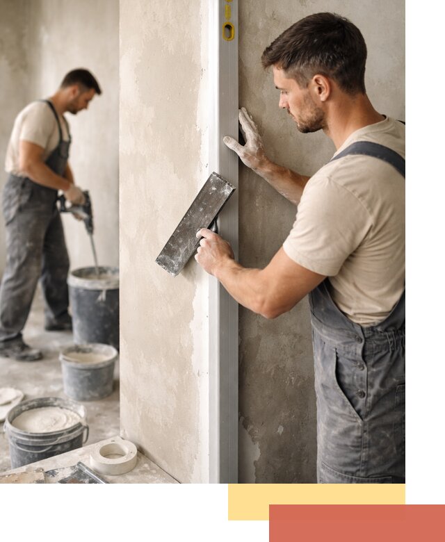 Выведение углов стен в Беслане: монтаж и оштукатуривание