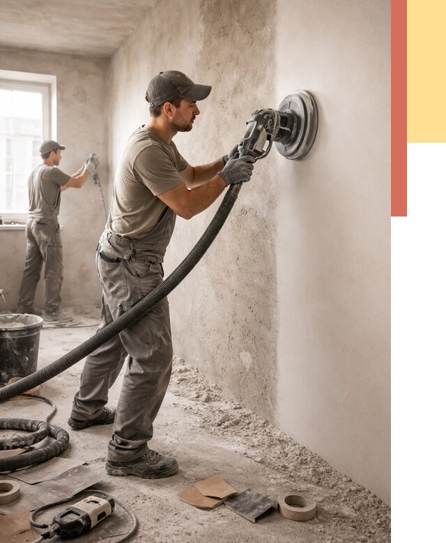 Шлифовка стен в Беслане от 1215 руб/м2 — быстро и недорого | ОТДЕЛОЧНИК-Бсл