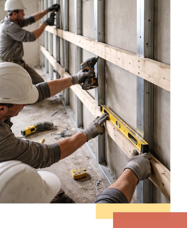 Устройство обрешетки под панели в Беслане