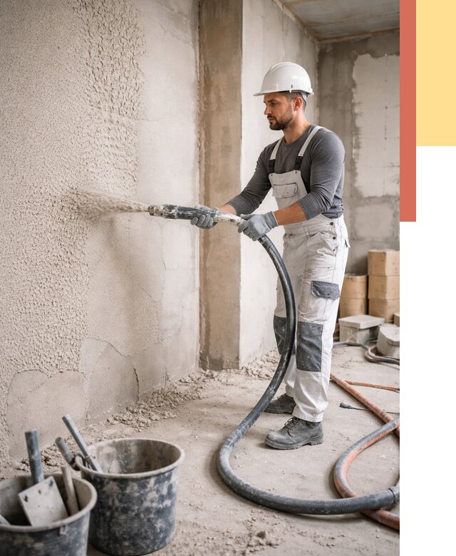 Машинная штукатурка стен в Беслане под ключ от 6582 руб./м2 | ОТДЕЛОЧНИК-Бсл