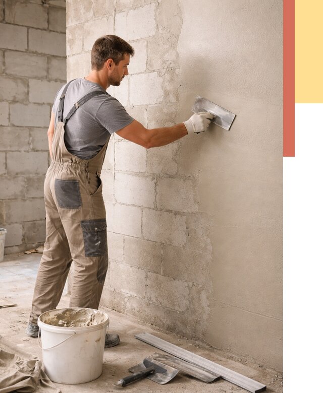 Штукатурка стен из газобетона в Беслане от 2126 руб./м2 — быстро и недорого | ОТДЕЛОЧНИК-Бсл