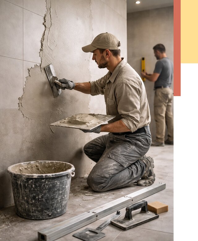 Штукатурка стен в ванной в Беслане от 4557 руб./м² — выравнивание под ключ | ОТДЕЛОЧНИК-Бсл