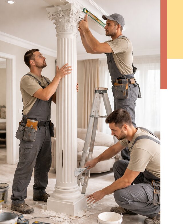 Установка декоративных колонн в Беслане от 12151 руб. под ключ | ОТДЕЛОЧНИК-Бсл