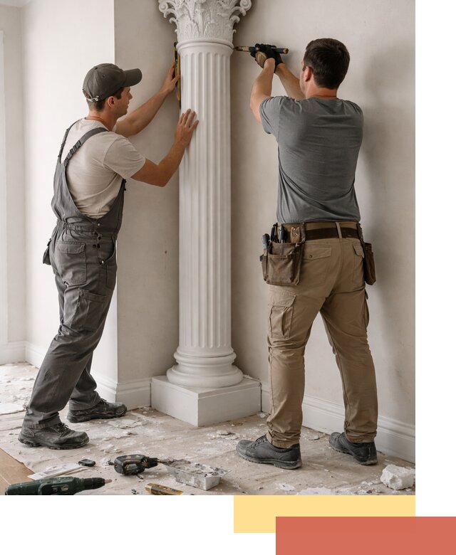 Установка декоративных колонн в Беслане под ключ