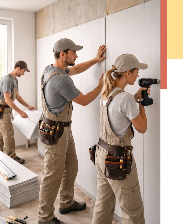 Монтаж ПВХ панелей на стены в Беслане от 456 руб/м2 — быстро и недорого | ОТДЕЛОЧНИК-Бсл