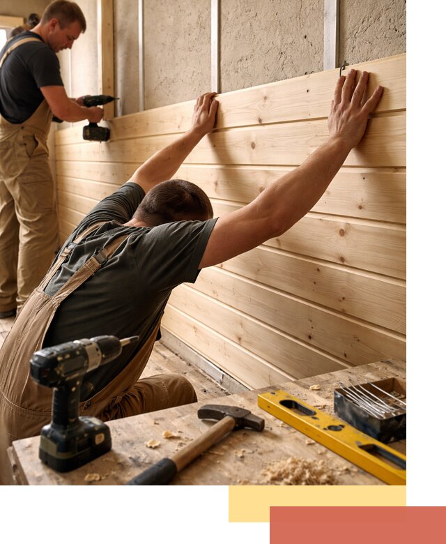 Монтаж деревянной вагонки на стены в Беслане быстро и качественно