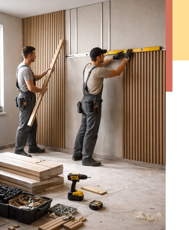 Монтаж реечных панелей на стены в Беслане от 1215 руб. — быстро и недорого | ОТДЕЛОЧНИК-Бсл