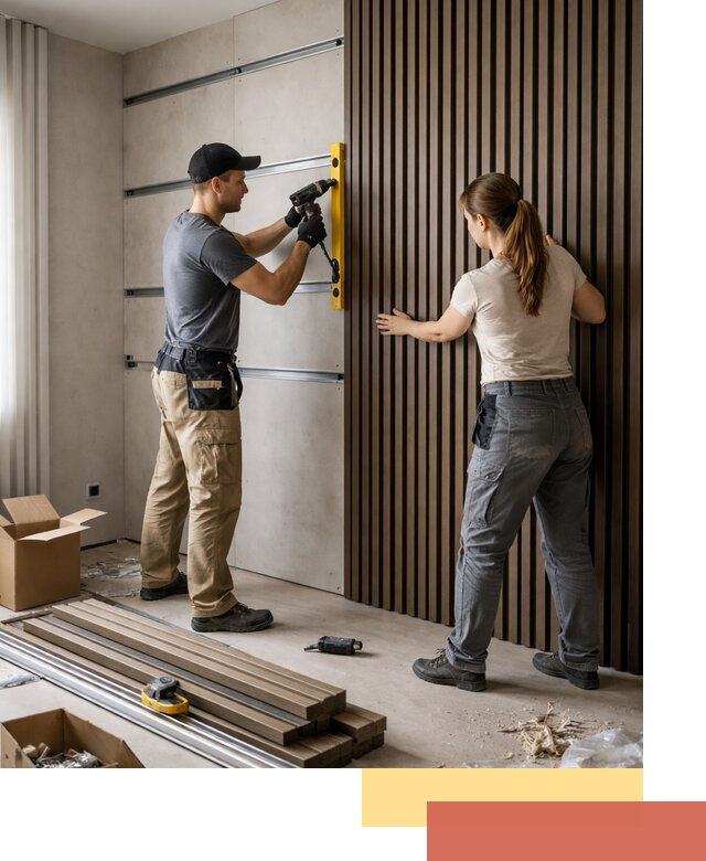 Монтаж реечных панелей на стены в Беслане