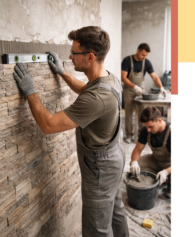 Монтаж искусственного камня в Беслане от 4557 руб. под ключ | ОТДЕЛОЧНИК-Бсл