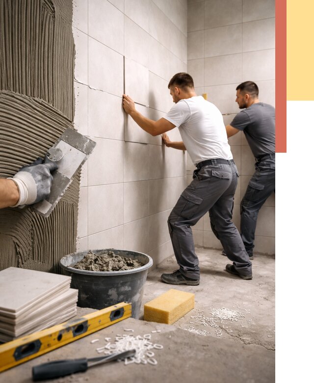 Укладка плитки на стены в Беслане от 861 руб. — качественно и недорого | ОТДЕЛОЧНИК-Бсл