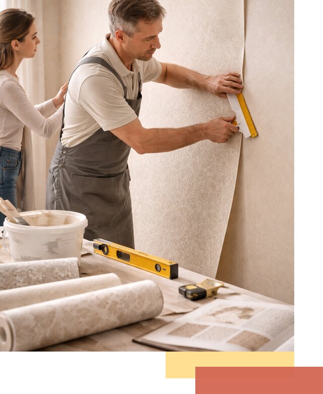 Поклейка обоев с подбором рисунка в Беслане