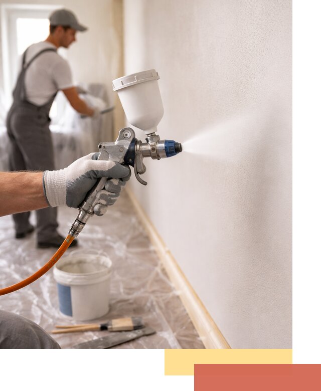 Покраска стен краскопультом в Беслане быстро и качественно