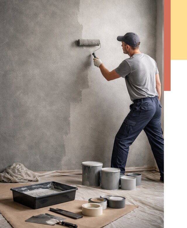 Покраска стен под бетон в Беслане от 658 руб. за м2 — быстро и недорого | ОТДЕЛОЧНИК-Бсл