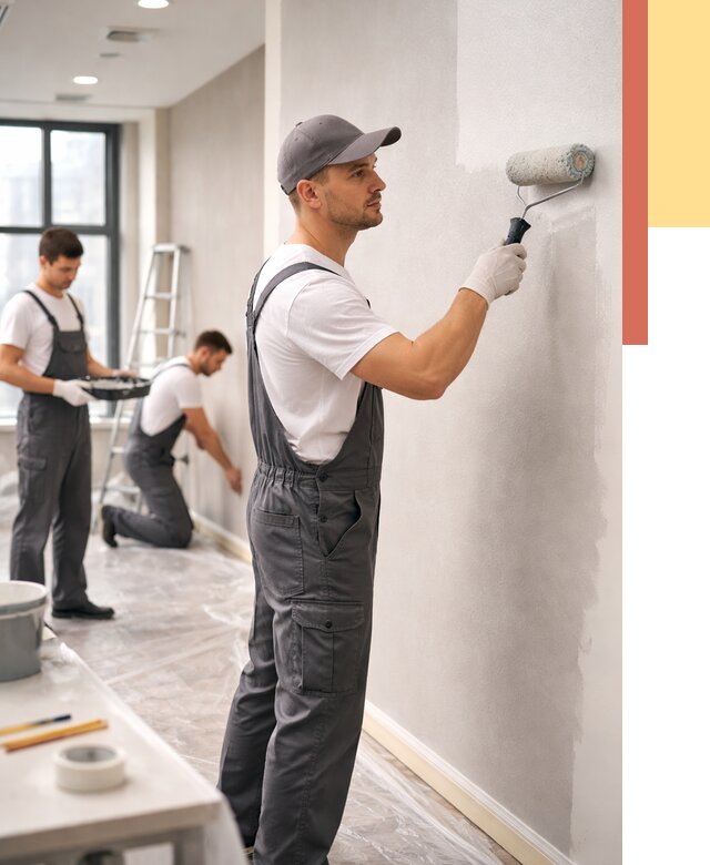 Покраска стен в офисе в Беслане от 8607 руб. — быстро и недорого | ОТДЕЛОЧНИК-Бсл