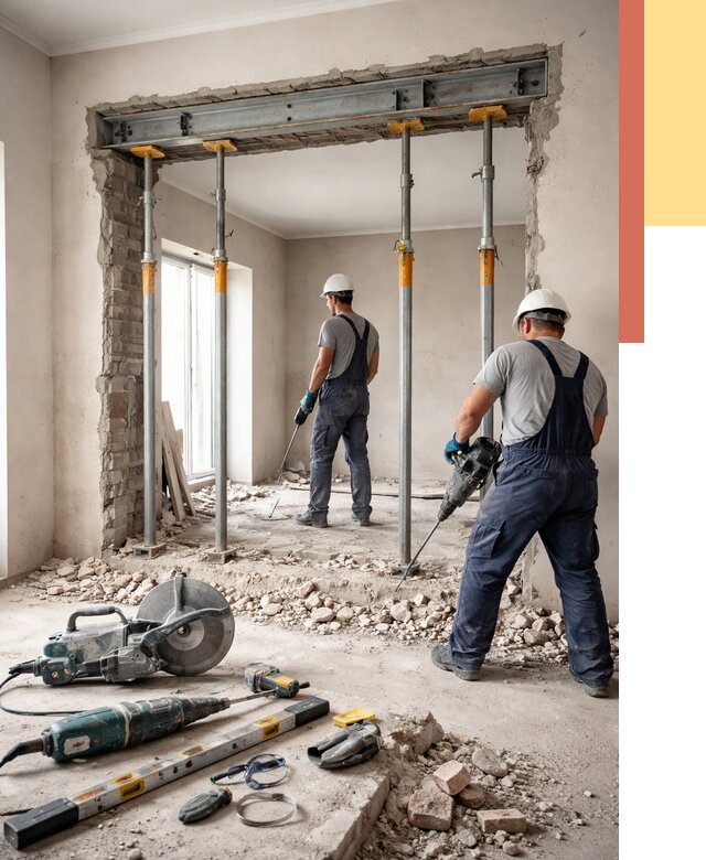 Прорезка проема в стене в Беслане от 4557 руб. — быстро и недорого | ОТДЕЛОЧНИК-Бсл