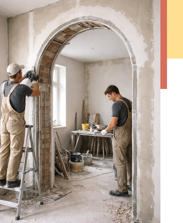 Устройство арочного проема в Беслане от 9620 руб. под ключ — быстро и недорого | ОТДЕЛОЧНИК-Бсл