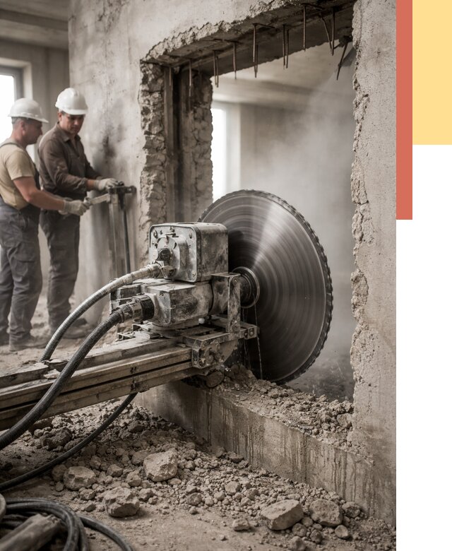 Алмазная резка проемов в Беслане от 4557 руб. быстро и недорого | ОТДЕЛОЧНИК-Бсл