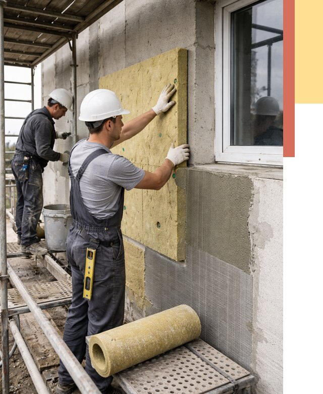 Утепление стен в Беслане от 4354 руб. под ключ — быстро и недорого | ОТДЕЛОЧНИК-Бсл