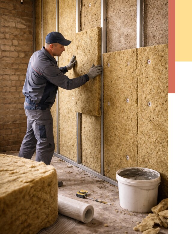 Утепление стен минватой в Беслане от 1367 руб./м2 — недорого и быстро | ОТДЕЛОЧНИК-Бсл