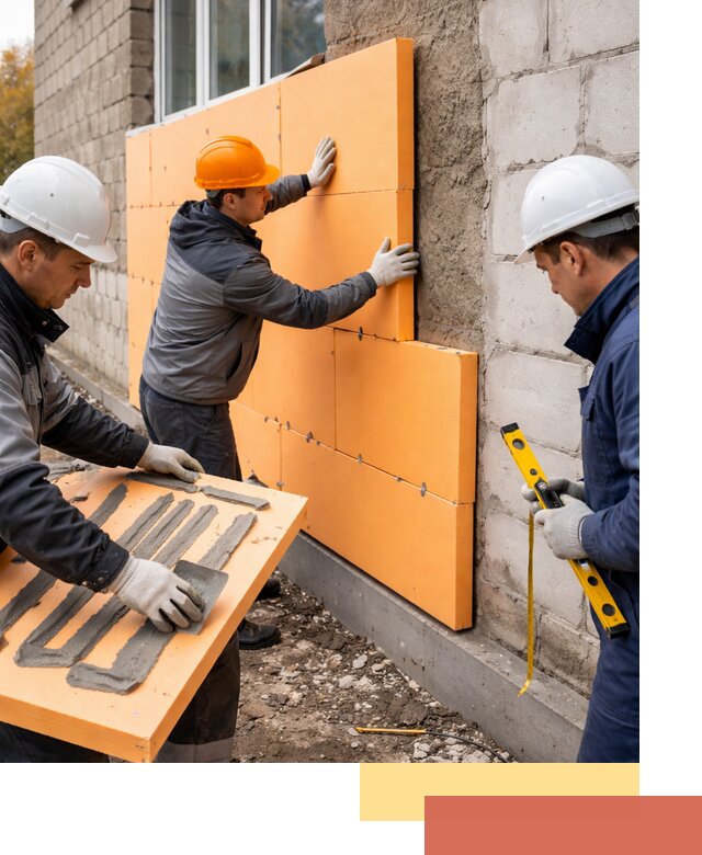 Утепление фасада пеноплексом под ключ в Беслане