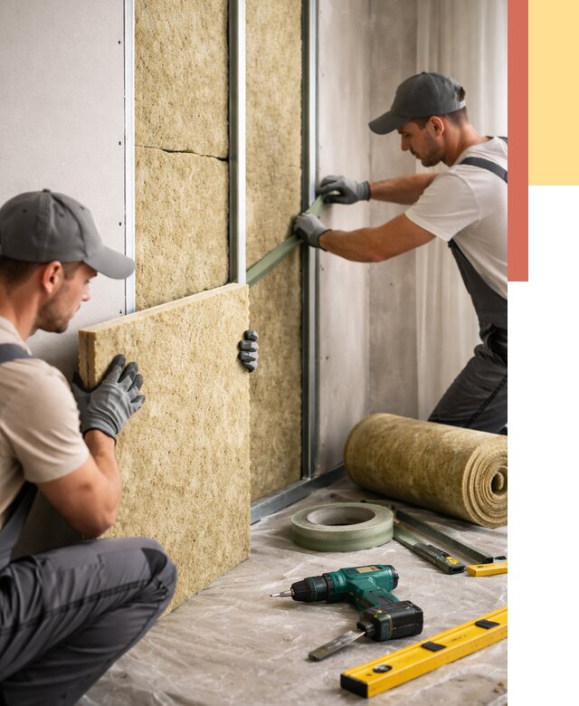 Шумоизоляция стен в Беслане под ключ от 1873 руб. | ОТДЕЛОЧНИК-Бсл