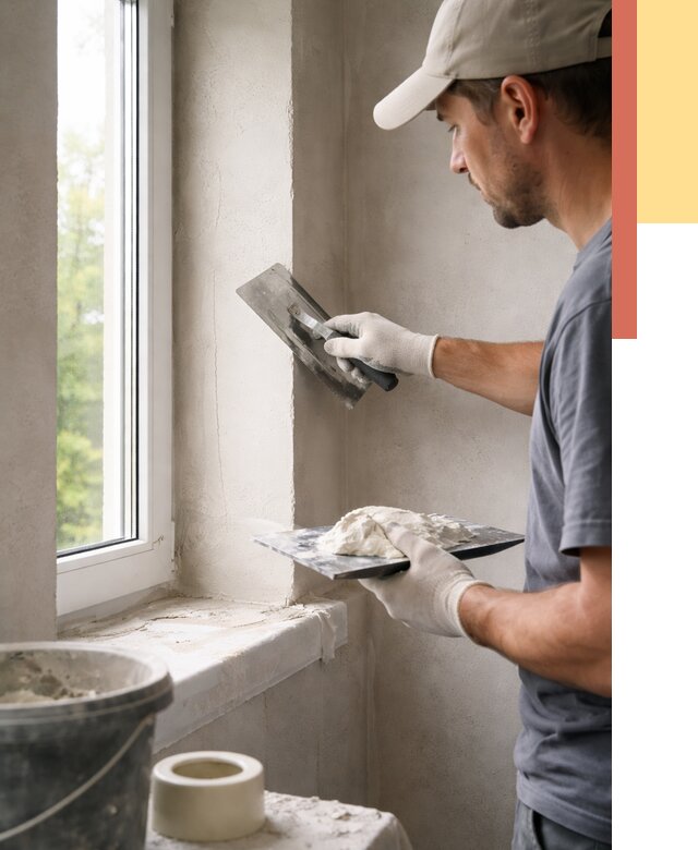 Штукатурка откосов в Беслане от 4557 руб/м² — услуги и выравнивание под ключ | ОТДЕЛОЧНИК-Бсл