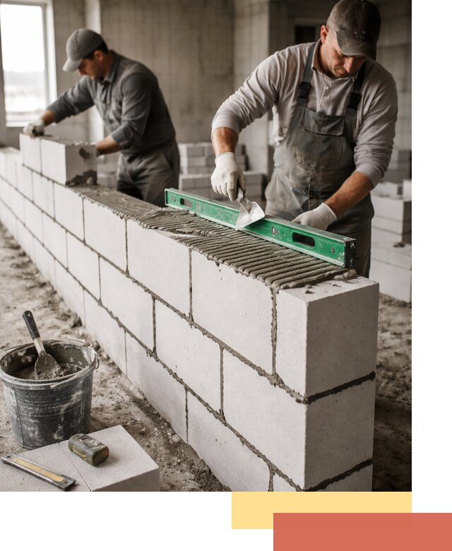 Кладка перегородок из газобетона в Беслане быстро и качественно