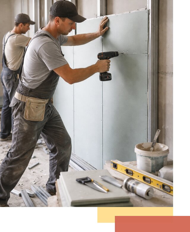 Кладка влагостойких перегородок ПГП в Беслане