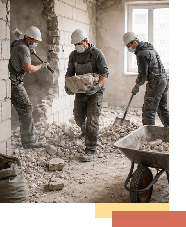 Демонтаж блочных перегородок в Беслане быстро и аккуратно