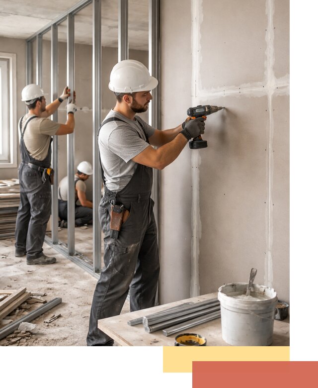 Перегородки из огнестойкого гипсокартона в Беслане под ключ