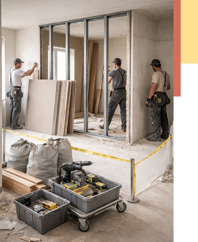 Перенос гипсокартонной перегородки в Беслане под ключ от 4557 руб. | Демонтаж и монтаж – ОТДЕЛОЧНИК-Бсл