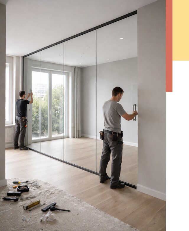 Изготовление стеклянных перегородок в Беслане от 12506 руб. под ключ | ОТДЕЛОЧНИК-Бсл