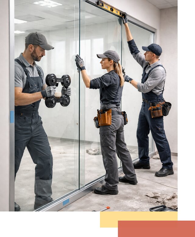 Профессиональный монтаж стеклянных перегородок в Беслане