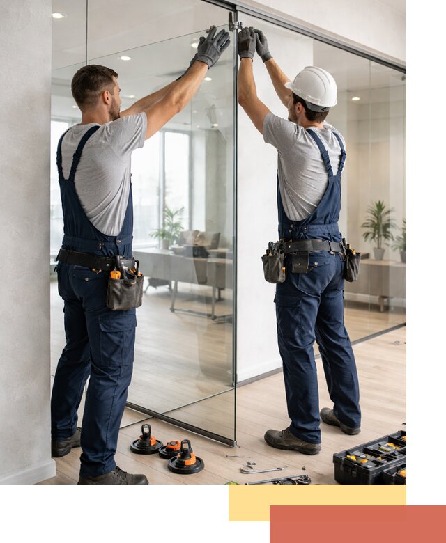 Безрамные стеклянные перегородки под ключ в Беслане