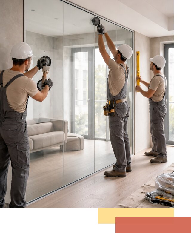 Перегородки из закаленного стекла в Беслане для офисов и квартир