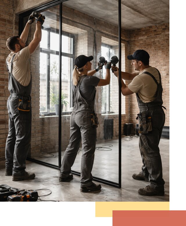 Стеклянные перегородки лофт — изготовление и монтаж в Беслане